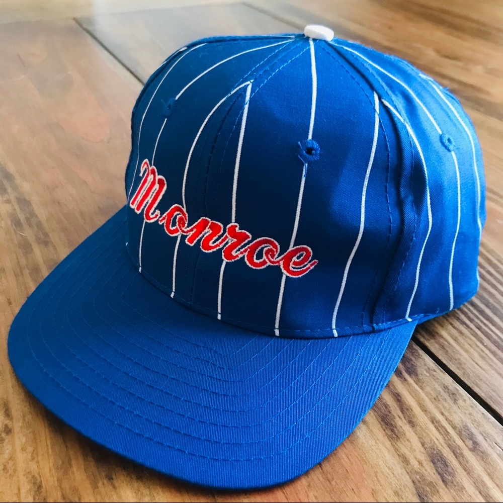 Vintage Monroe Pinstriped Snapback Hat EUC